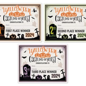Halloween-Kostüm-Preis-Zertifikat - Sieger des 1., 2., 3. Platzes - TOLLES PartyGESCHENK