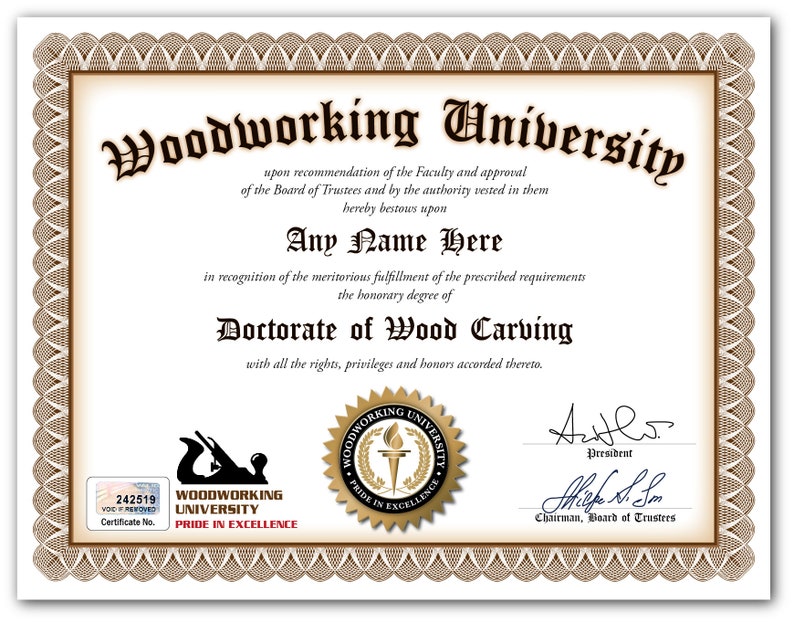 Carpentry Woodworking PERSONALIZED CERTIFICATE Diploma Wood Carpenter Tools GIFT Carpentry Woodworking PERSONALIZED CERTIFICATE Diploma Wood Carpenter Tools GIFT