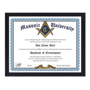 Diploma Universitario Masónico Personalizado: Descarga Digital - Certificado de Regalo