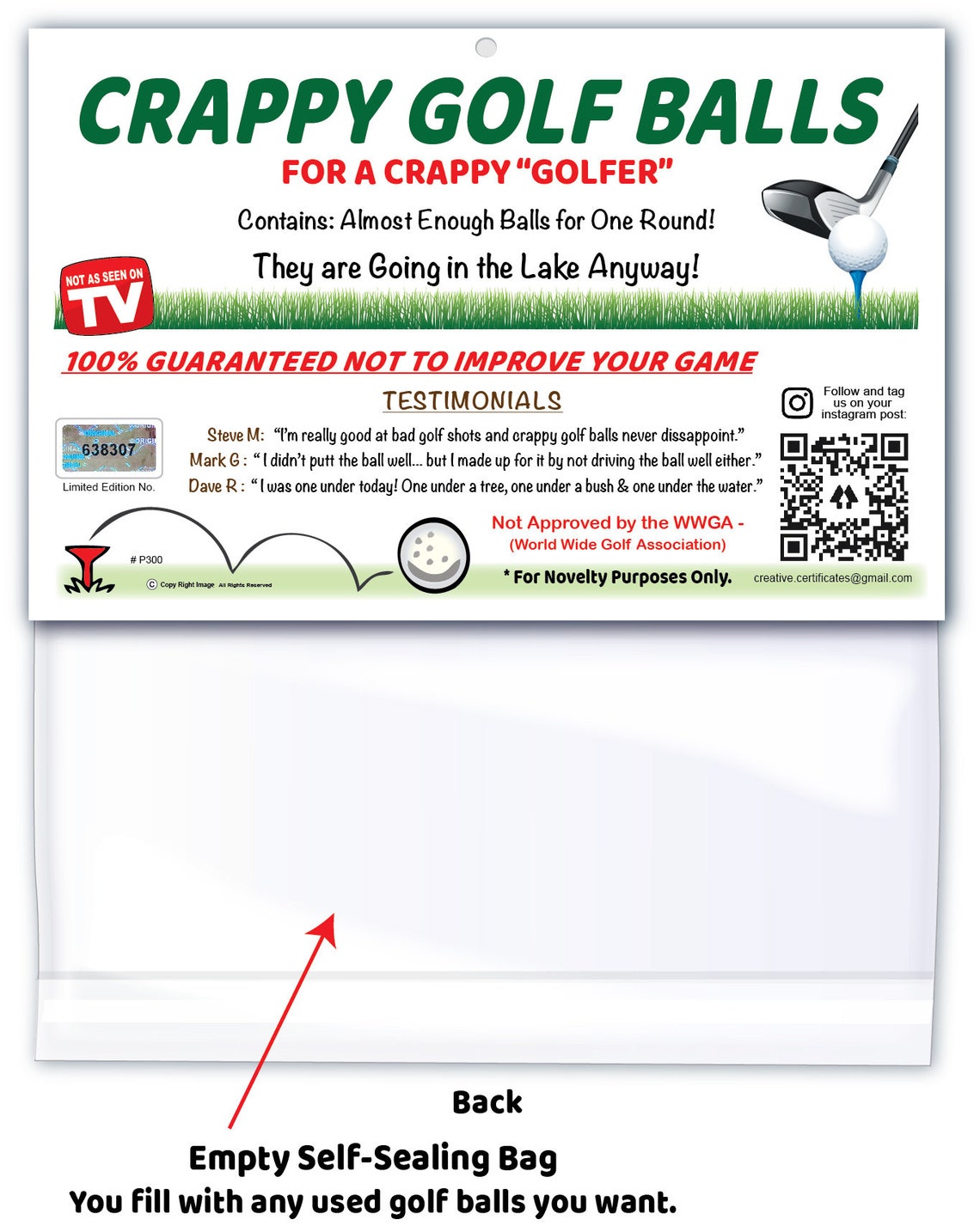 Crappy GOLF BALLS Bag Golfer Funny Birthday Anniversary Men Etsy