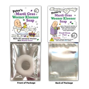 FUNNY Mardi Gras Weener Kleener Soap - Novelty Gag Party Favor - Fat Tuesday Bar Crawl Gift Willy Weiner Cleaner Adult Shower WHOLESALE