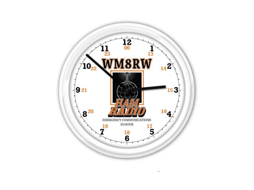 Ham Radio PERSONALIZED Wall Clock 24 Hour Transceiver Shack picture