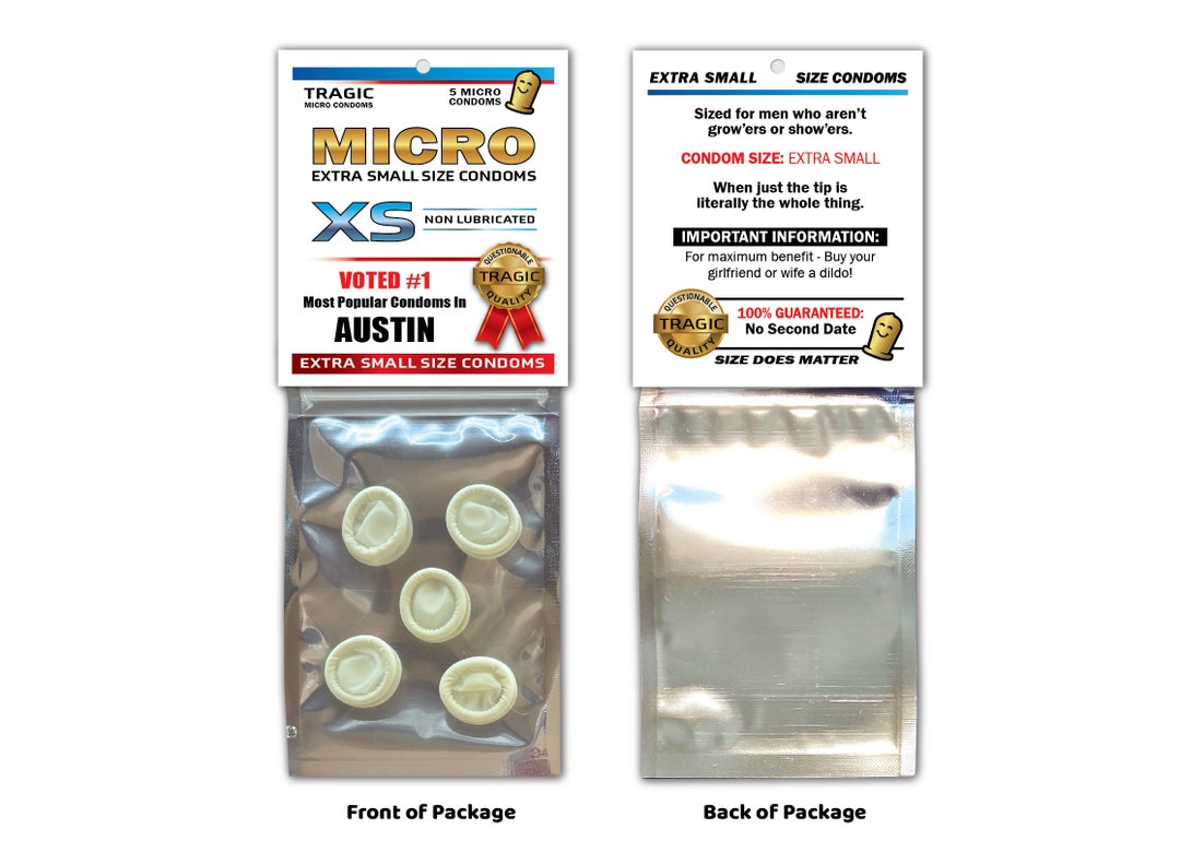 Mini Condoms AUSTIN Micro Mini CONDOMS State Tiny Pecker Extra Small Willy Funny ...