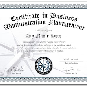 Personalisiert Business Management Diplom - Führungszertifikat Schule GESCHENK Projektschulung Kurs Büro Karriereleiter