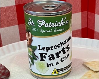 Funny Leprechaun Farts Soup Can Labels - GREAT Gag Gift Present, Party Favor Decor - St Saint Patrick's Day