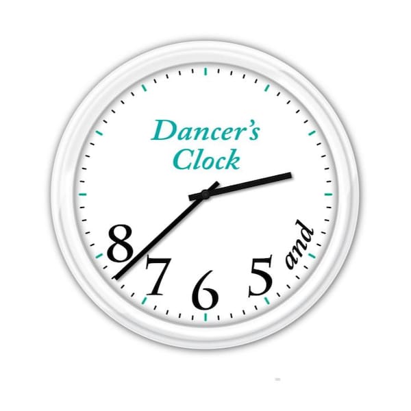 Dancer Wall Clock - Dance Studio Girls Kids Theme Room Bedroom Decor - GREAT Birthday Christmas Holiday Gift Present- Turquoise Teacher Cute