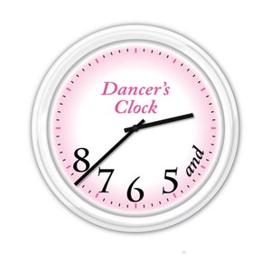 Dancer Wall Clock - Dance Studio Girls Kids Theme Room Bedroom Decor - GREAT Birthday Christmas Holiday Gift Present - Pink Teacher Cute