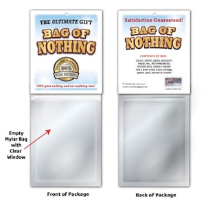 Saco de NADA - Presente engraçado de mordaça - Favor de festa de aniversário de Natal - Cartão de aposentadoria secreto de Natal do Papai Noel Presente Joke Prank Silly