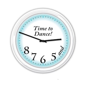 Dancer Wall Clock - Dance Studio Girls Kids Theme Room Bedroom Decor - GREAT Birthday Christmas Holiday Gift Present- Turquoise Teacher Cute