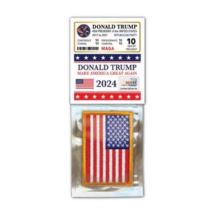 Parche de bandera tributo a Donald Trump - Tarjeta MAGA para las elecciones del presidente 2024 - Regalo de Navidad de cumpleaños Regalo de medias
