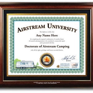 Personalisiertes Airstream Camping Zertifikat - Digital oder gedruckt - Camper Camp Gear RV Diplom - tolles GEBURTSTAGSGESCHENK - Weihnachtsgeschenk