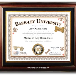 PERSONALISIERTEs Hundezertifikat - DIGITAL oder GEDRUCKT - Niedliches Hunde-Tag Spielzeug - Geschenk Weihnachten Geburtstagskarte Karte Diplom