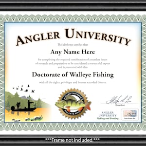 Personalisiertes Angler Wandauge Universität Angler Zertifikat- Digital oder gedruckt- Personalisiertes Diplom- TOLLES GEBURTSTAGSGESCHENK Weihnachtsgeschenk Fisher