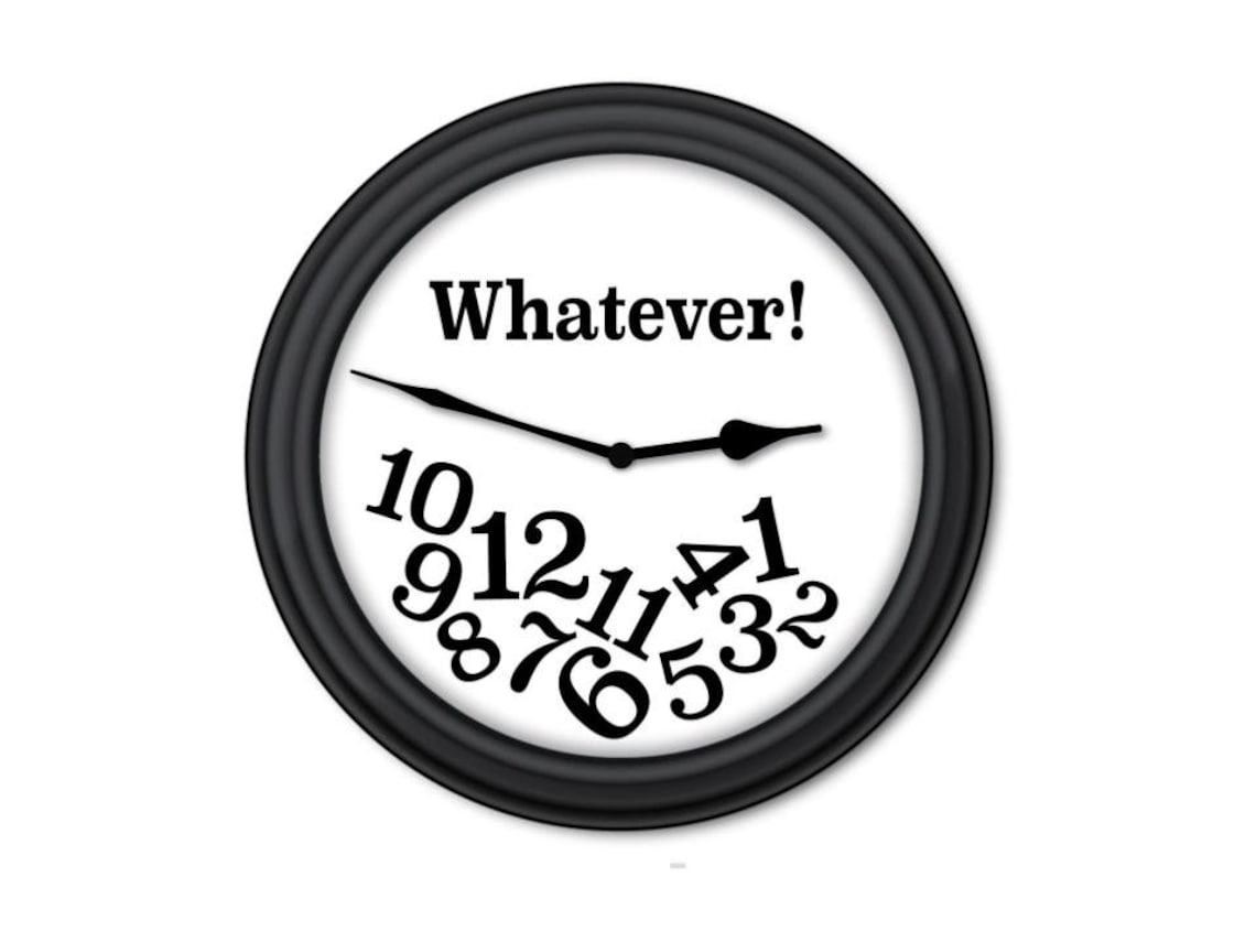 FUNNY Whatever Wall Clock Home Office Dorm Bedroom Decor Etsy