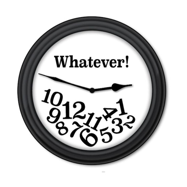 FUNNY Whatever Wall Clock -  Home Office Dorm Bedroom Decor - GREAT Retirement Birthday Christmas Holiday Gift Present - Funny Joke Gag