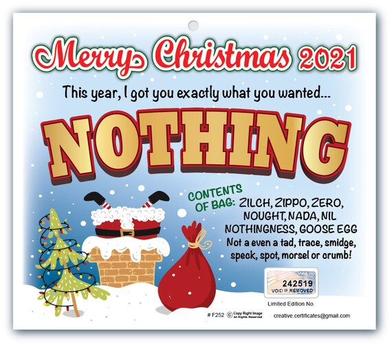 Department 56 Decorative Collectibles Other Department 56 Collectibles Funny Gag Joke GIFT OF NOTHING Christmas Stocking Stuffer Prank GREAT GIFT IDEA Department 56 Decorative Collectibles Other Department 56 Collectibles Funny Gag Joke GIFT OF NOTHING Christmas Stocking Stuffer Prank GREAT GIFT IDEA