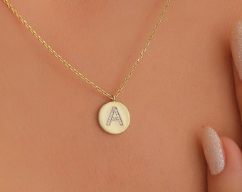 Initial Necklace, Letter Necklace, Custom Engraved Necklace, Personalized Necklace, Initial Jewelry, Birthday Gift, Gold Necklace for Women