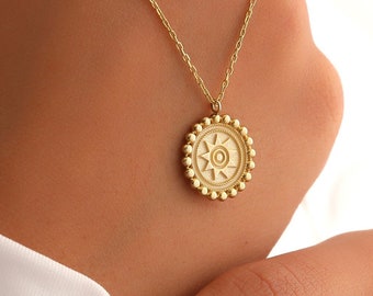 Handmade Sterling Silver Sun Charm Necklace, Celestial Jewelry