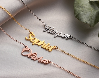 Personalized Gift for Her, Gold Name Necklace, Minimalist Necklace for Mom, Custom jewelry, Monogram necklace, Christmas gift idea for her