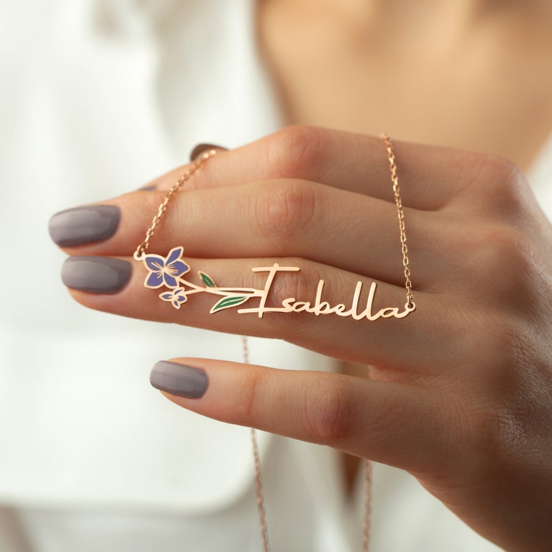 Customized birthday gifts minimalist name necklace with birth etsy