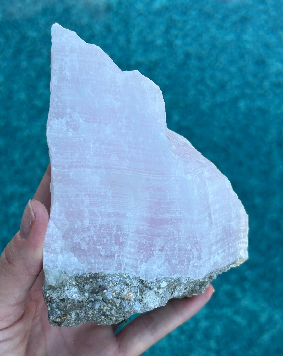 Pink Calcite Rough Pink Mangano Calcite - 1 Lb 9 Oz (708g) -comes With a FREE Display ...