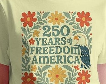 250 Years Freedom, 250th America Anniversary, PNG, 2 Digital Downloads, Retro, Vintage, Floral, Women