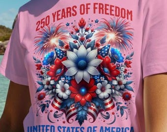 250-jähriges Jubiläum, PNG, 250 Jahre Freiheit Amerika, Floral, feminin, Blumen, Unabhängigkeit, Amerika, Shirt, digitaler Download