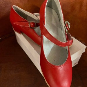 Youth Red Folklorico Shoes