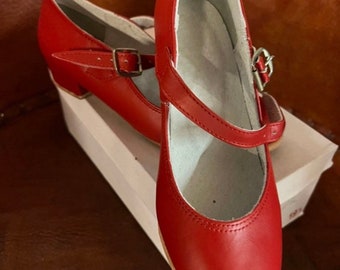 Youth Red Folklorico Shoes