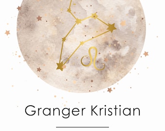 Personalized Baby Zodiac Star Map Print, Nursery Wall Art (Digital Download)