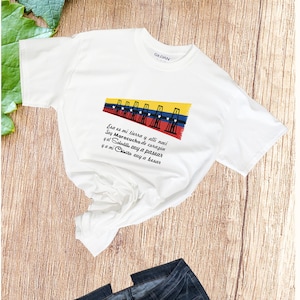 T-SHIRT UNISEX Cotton. VENEZUELA. Cities of Venezuela. Flag.  Flannel Bodysuit Verses from Venezuela Playeras Puente Sobre El Lago Maracaibo