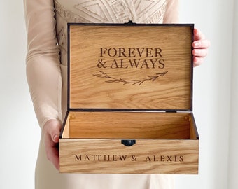 Benutzerdefinierte Liebesbox aus Holz mit Personalisierung - Hochzeitskartenbox, Verlobung, Paargeschenk für Sie, Ihn, Freund, Freundin
