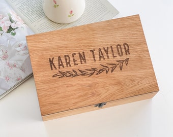 Gift for Him, Boyfriend, Father, Dad, Husband, Friend, Brother, Son, Baby Boy, Groom Custom Name Box Personalized Wooden Memory Keepsake Box