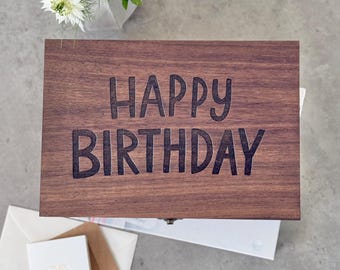 Birthday Keepsake Box, Personalized Wooden Memory Box with Custom Engraving, Unique Milestone Birthday Gift for Her, Him, Mom, Dad or Friend