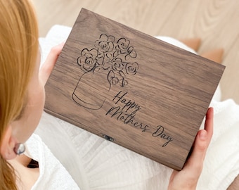 Custom Memory Keepsake Wooden Love Box with Personalization - Wedding card box, Engagement, Couple Gift for Him, Her, Boyfriend, Girlfriend