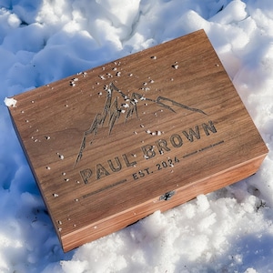 Caja de madera con nombre personalizado para guardar recuerdos de dinero, regalo de Navidad para hombres, niños, padres, hijos, bebés, novios y esposos.