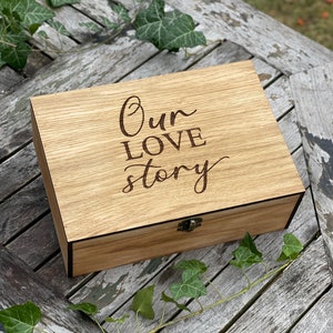 Scatola ricordo personalizzata in legno per San Valentino, matrimonio, fidanzamento, anniversario, regalo di coppia per lui, lei, fidanzato, fidanzata, sorella, fratello