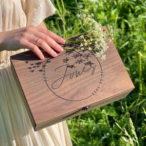 Scatola ricordo personalizzata in legno con personalizzazione - Scatola per biglietti di nozze, regalo di fidanzamento, regalo di coppia per lui, lei, fidanzato, fidanzata