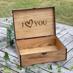 Gepersonaliseerde herinnering aandenken houten liefdesdoos bruiloft verloving paar cadeau voor hem haar vriend vriendin broer kerstcadeaudoos