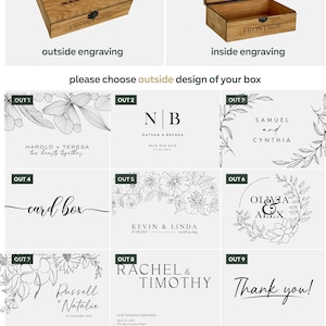 Love Box souvenir personnalisé en bois avec personnalisation Boîte pour cartes de mariage, fiançailles, cadeau de couple pour lui, elle, petit ami, petite amie image 9