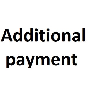 May include: Text that reads "Additional payment" in black text on a white background.
