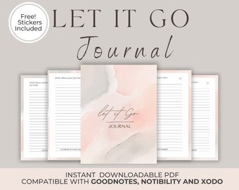 Let It Go Journal, Goodnotes Journal, Digital, Instant Download, Printable PDF, ADHA Journal, Positive Affirmations, Worry Journal