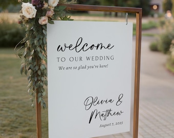 Wedding Welcome Sign Wedding Reception Sign Welcome To Our Wedding Sign Wedding Board Vertical Minimalist Wedding Welcome Sign Modern