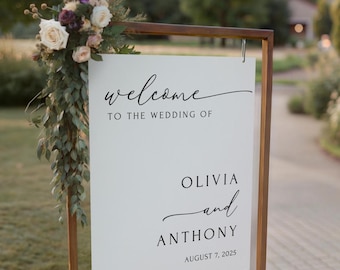 Minimalist Wedding Welcome Sign Modern Wedding Welcome Sign Wedding Welcome Poster Printed and Shipped