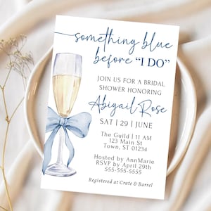Something Blue Before I Do Bridal Shower Invite Editable Template Bridal Shower Blue Invitation Bridal Shower Invite Editable Invite