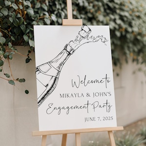 Printed and Shipped Engagement Party Welcome Sign, Minimalist Engagement Sign, Modern Engagement Welcome, Welcome To Our Engagement