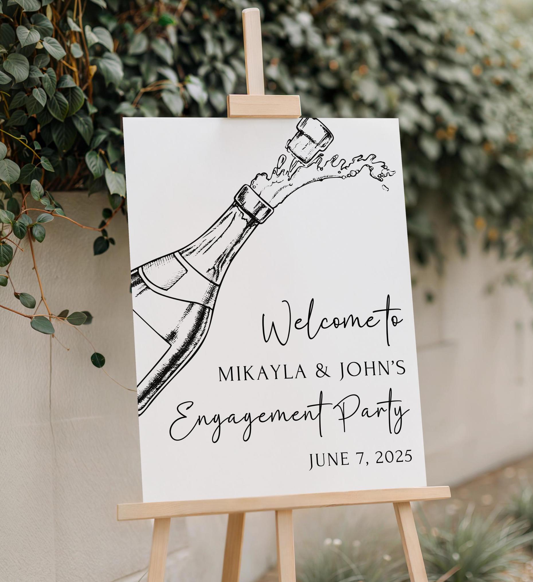 Welcome Partners. Sign Printed and Shipped Engagement Party Welcome Sign, Minimalist ...