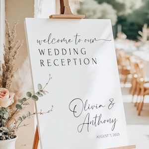 Wedding Welcome Sign Wedding Reception Sign Welcome To Our Wedding Sign Wedding Board Vertical Minimalist Wedding Welcome Sign Modern