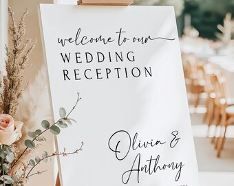 Wedding Welcome Sign Wedding Reception Sign Welcome To Our Wedding Sign Wedding Board Vertical Minimalist Wedding Welcome Sign Modern
