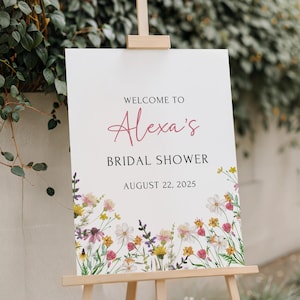 Printed and Shipped Wildflower Bridal Shower Welcome Sign Love in Bloom Bridal Shower Floral Bridal Shower Wildflower Bridal Shower Decor